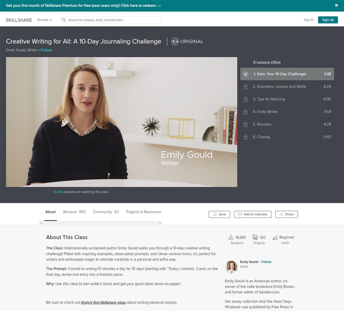 Skillshare course example